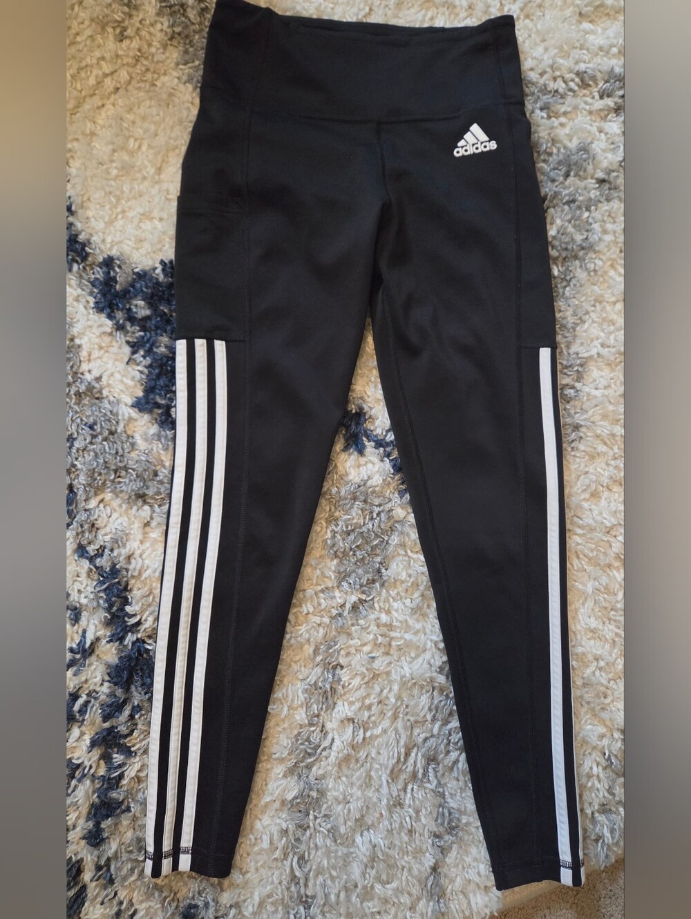 Adidas Ladies' 7/8 Aeroready Active Legging Tight Pant, Black & White SIZE SMALL